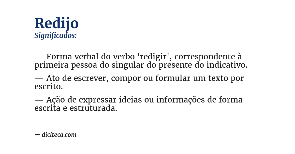 Significado de redijo
