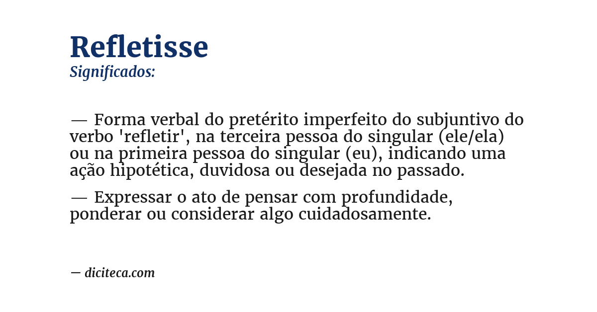 Significado de refletisse