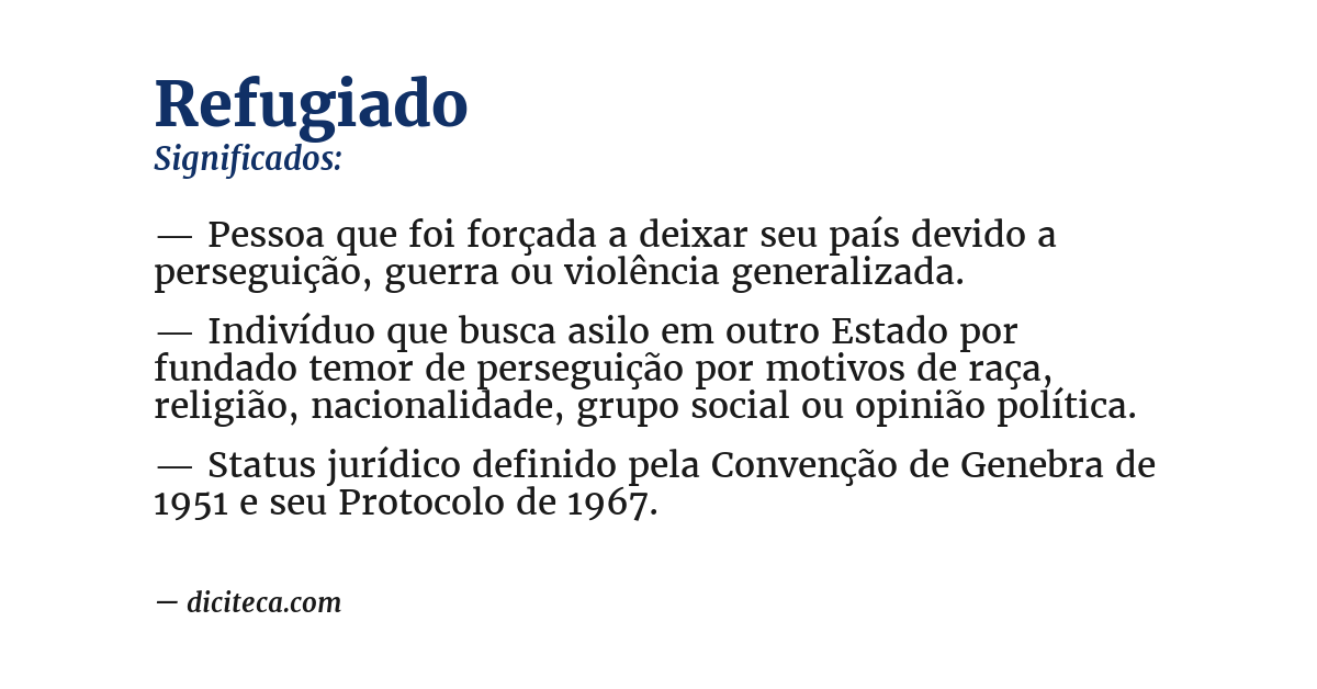 Significado de refugiado
