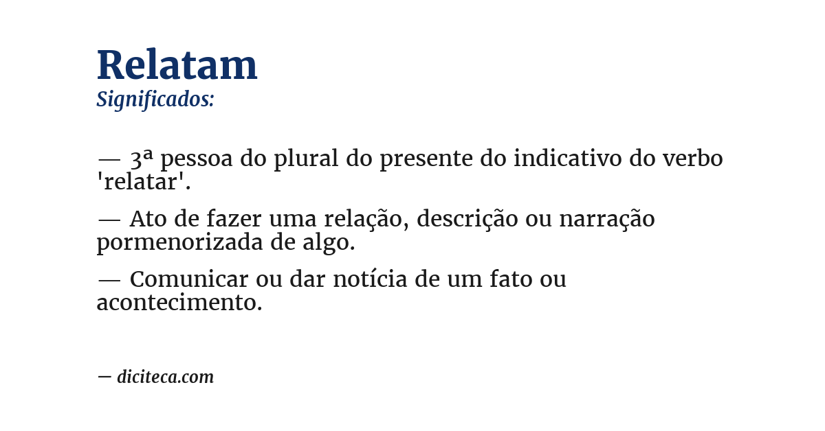 Significado de relatam
