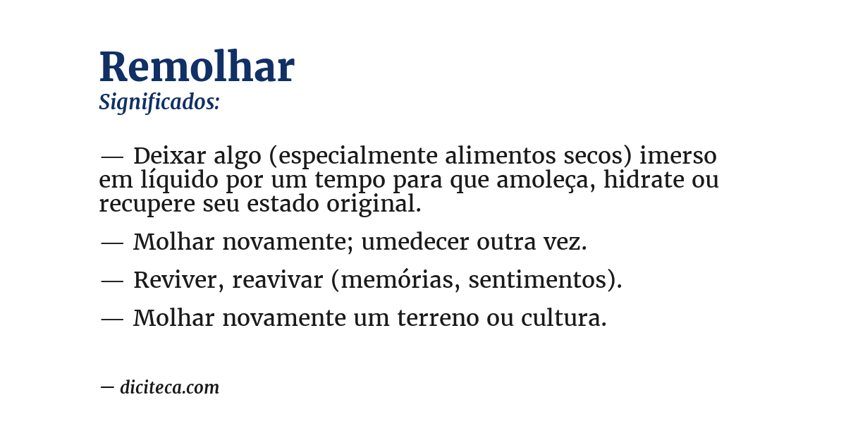 Significado de remolhar