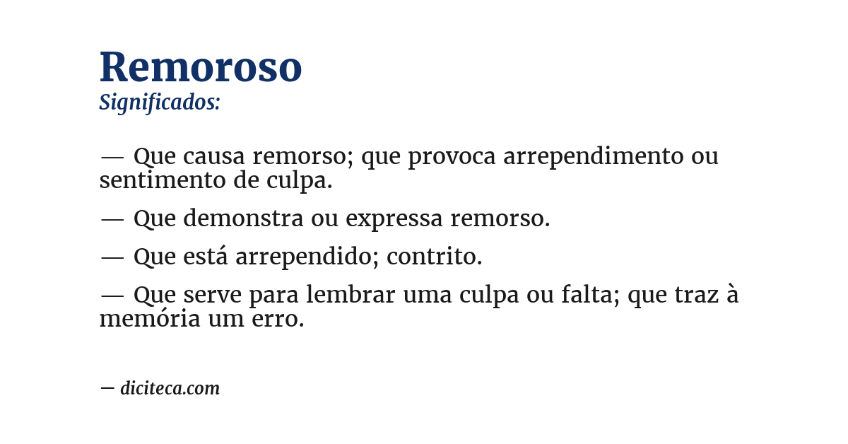 Significado de remoroso