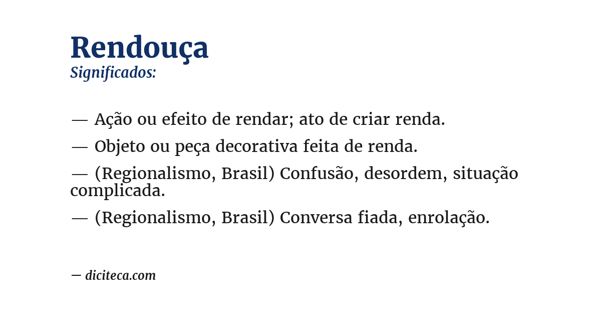 Significado de rendouça