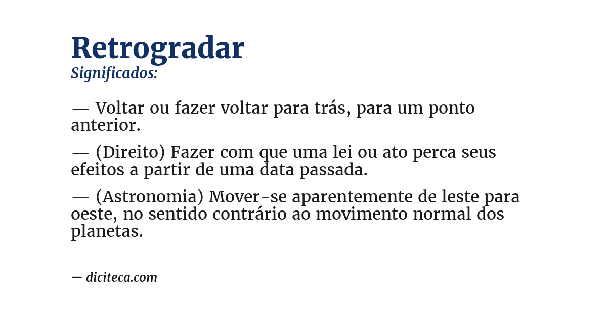Significado de retrogradar