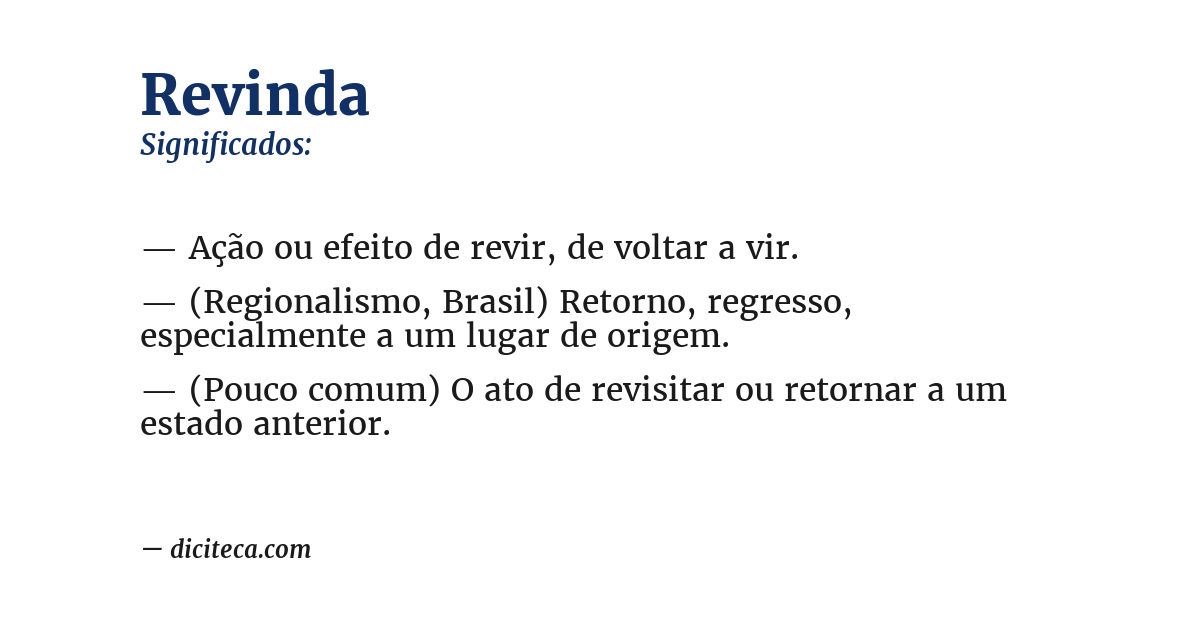 Significado de revinda