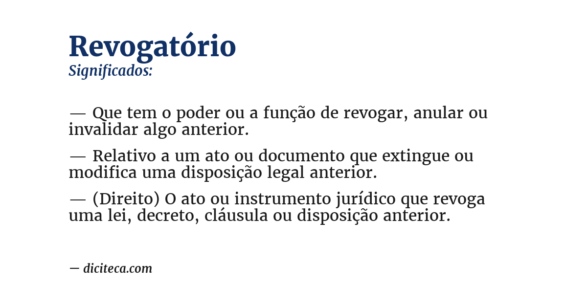 Significado de revogatório