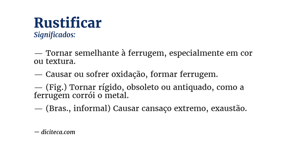 Significado de rustificar