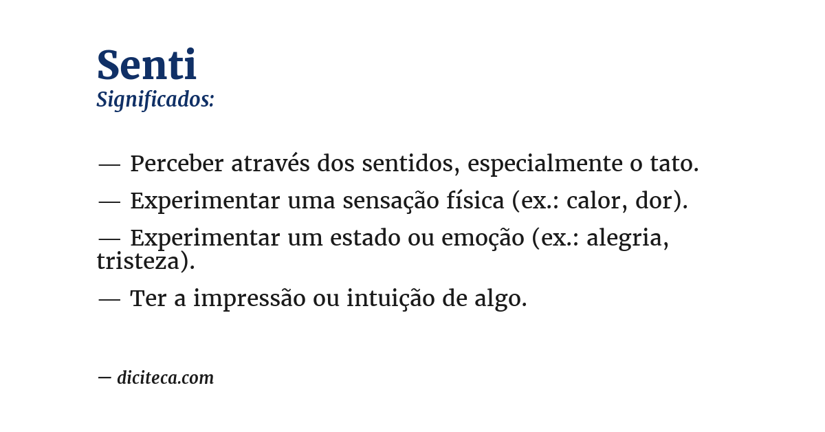 Significado de senti