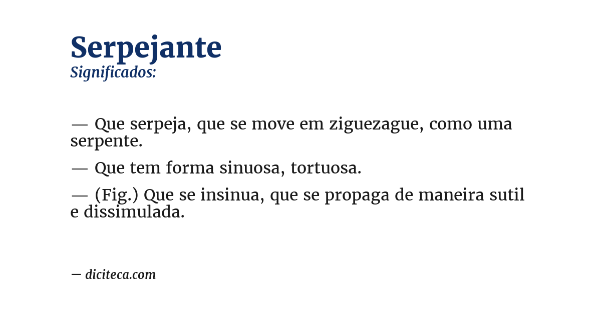 Significado de serpejante