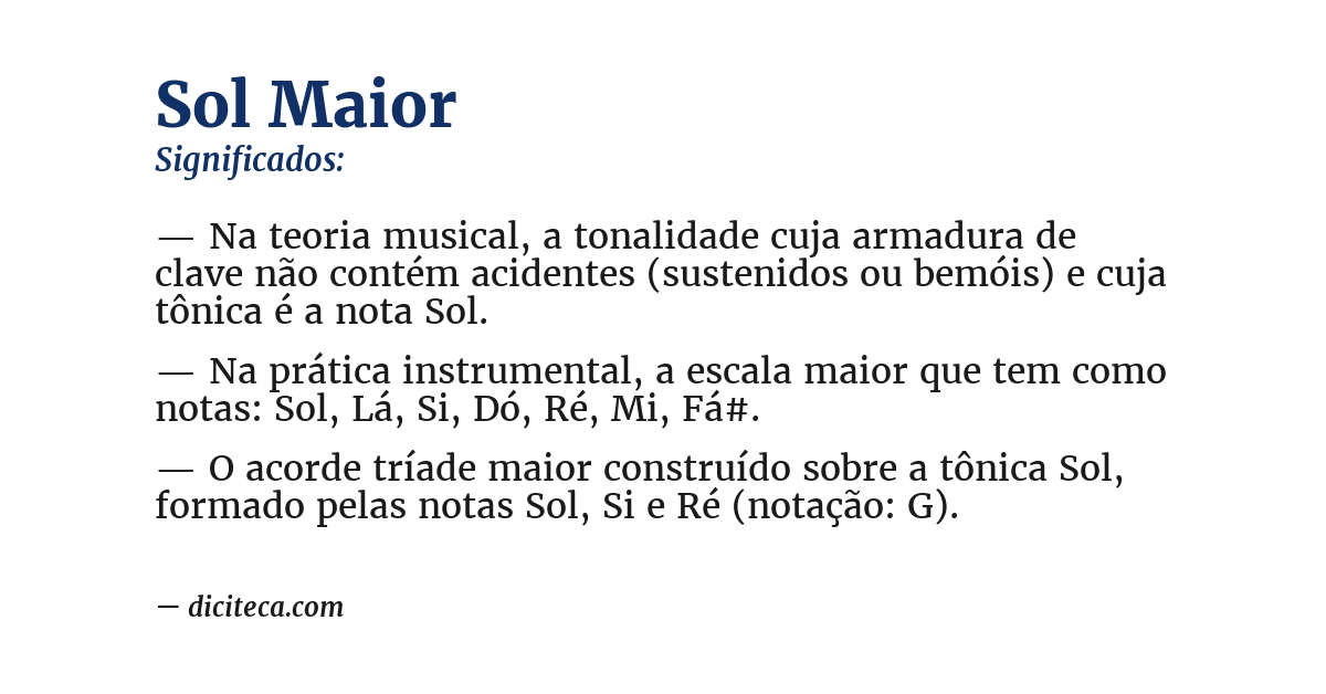 Significado de sol maior