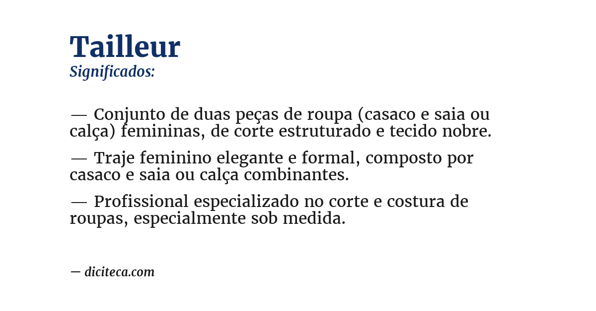 Significado de tailleur
