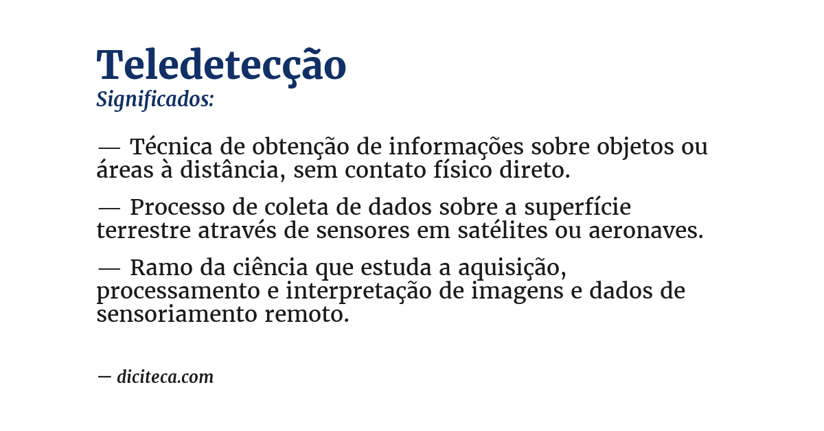 Significado de teledetecção