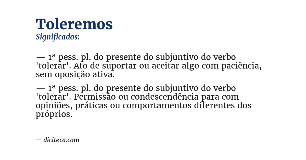 Significado de toleremos