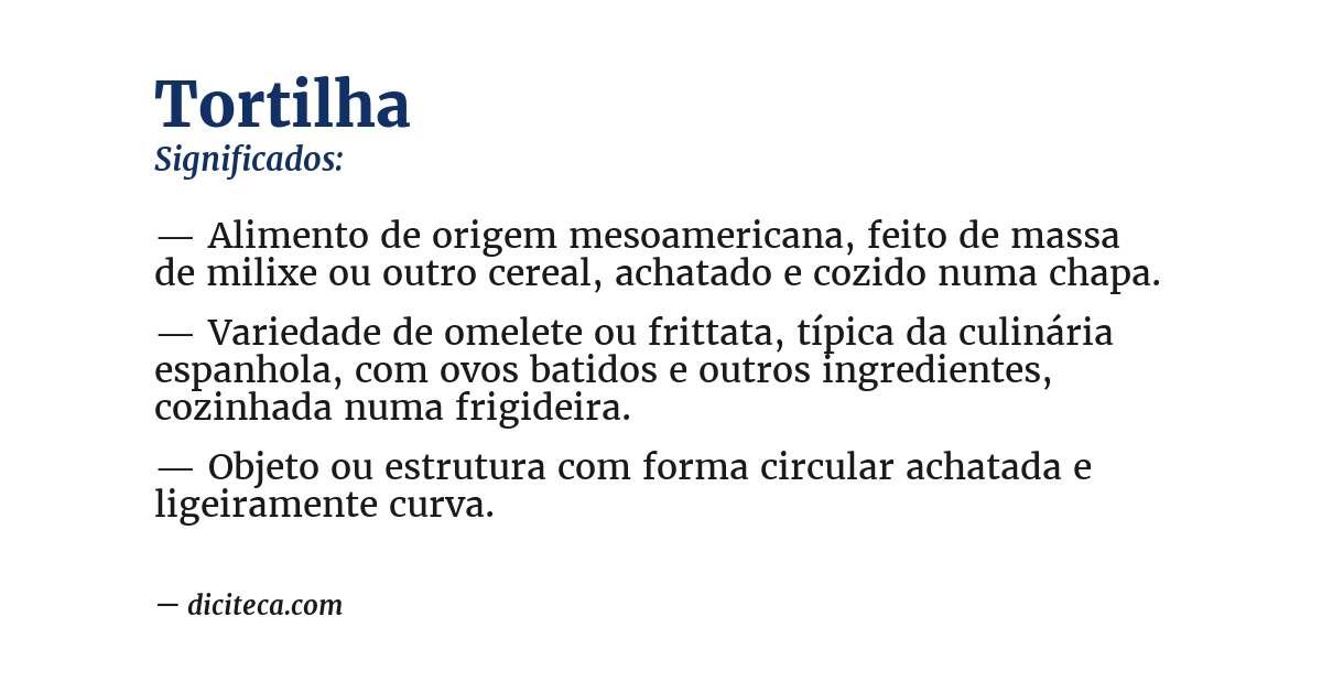 Significado de tortilha