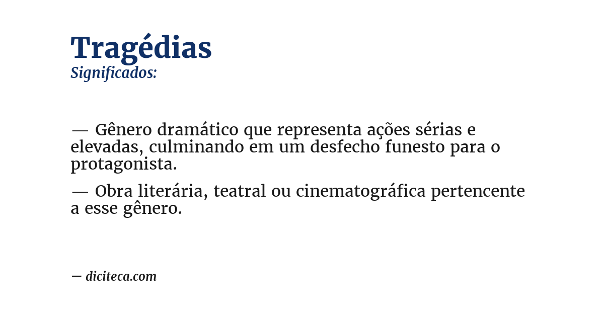 Significado de tragédias
