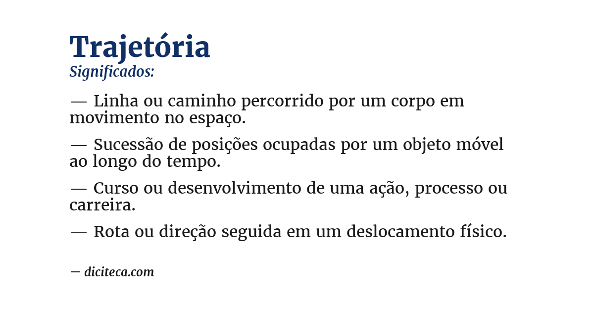 Significado de trajetória