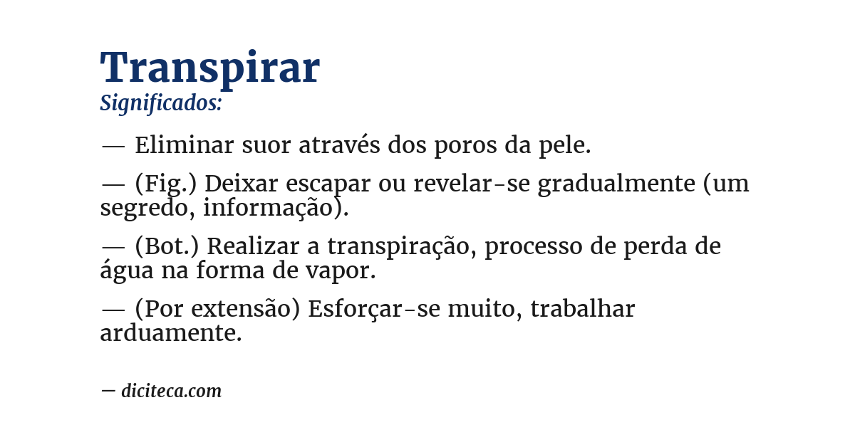 Significado de transpirar