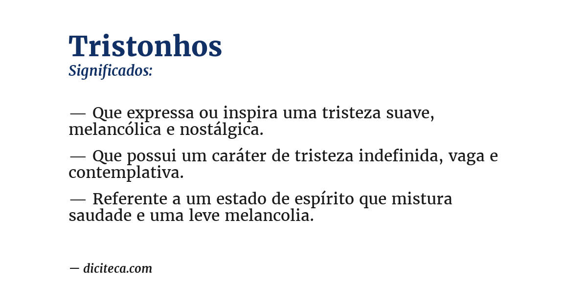 Significado de tristonhos