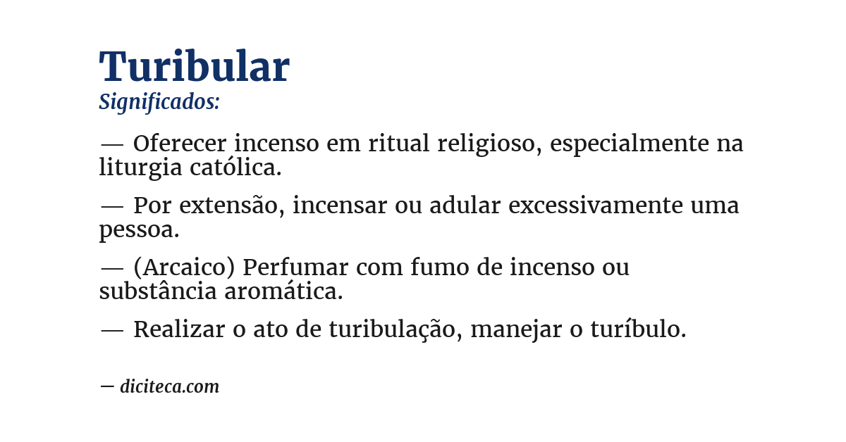 Significado de turibular