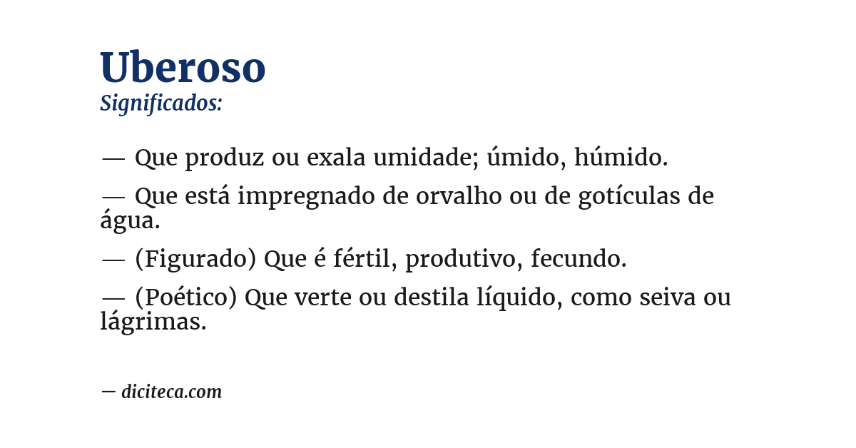 Significado de uberoso