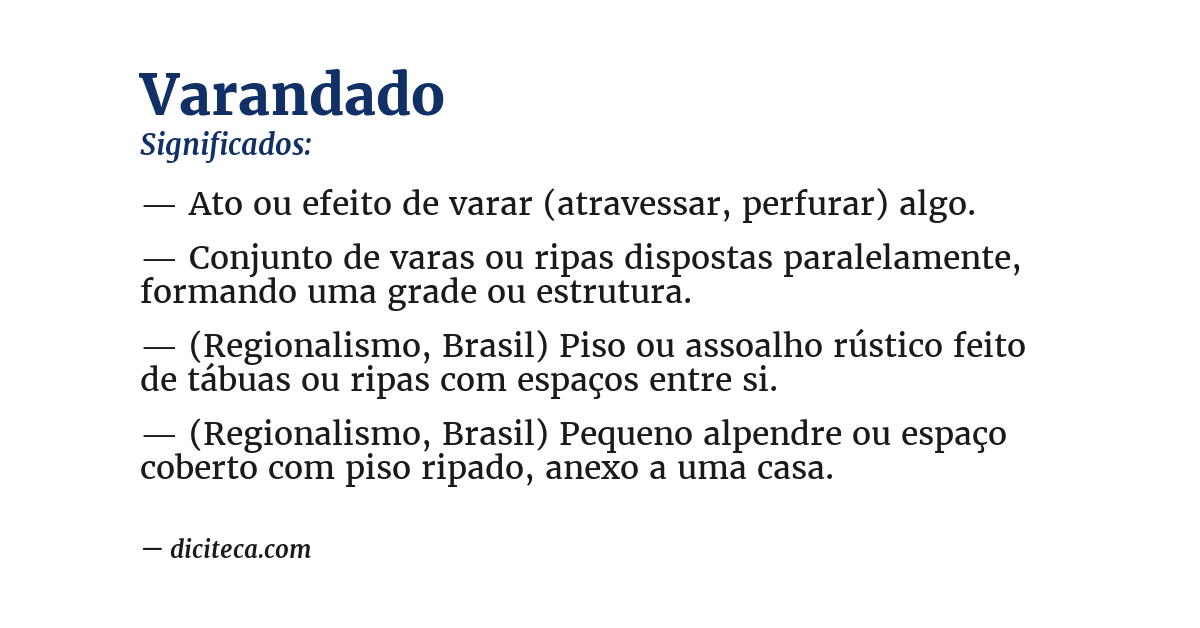 Significado de varandado