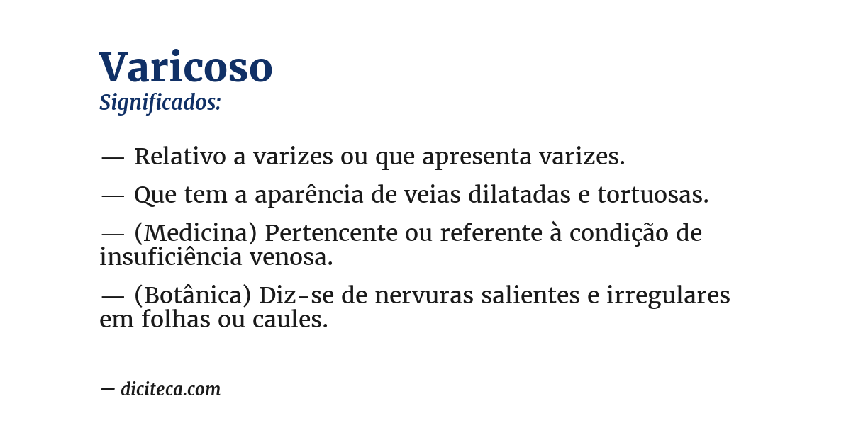 Significado de varicoso