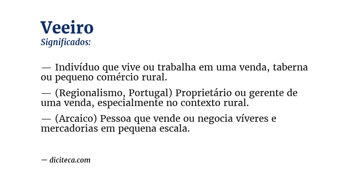 Significado de veeiro
