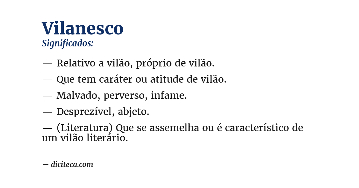 Significado de vilanesco