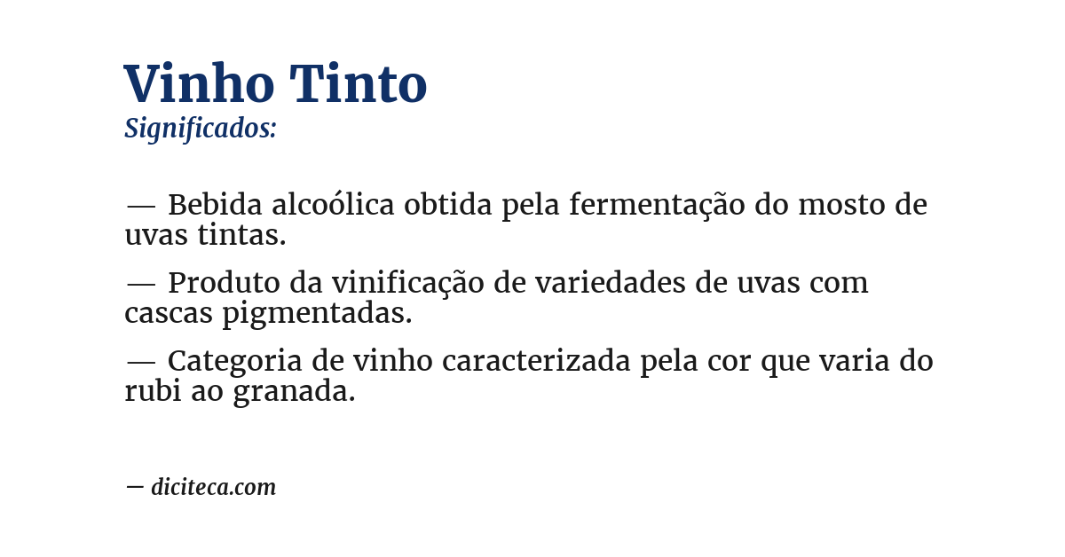 Significado de vinho tinto