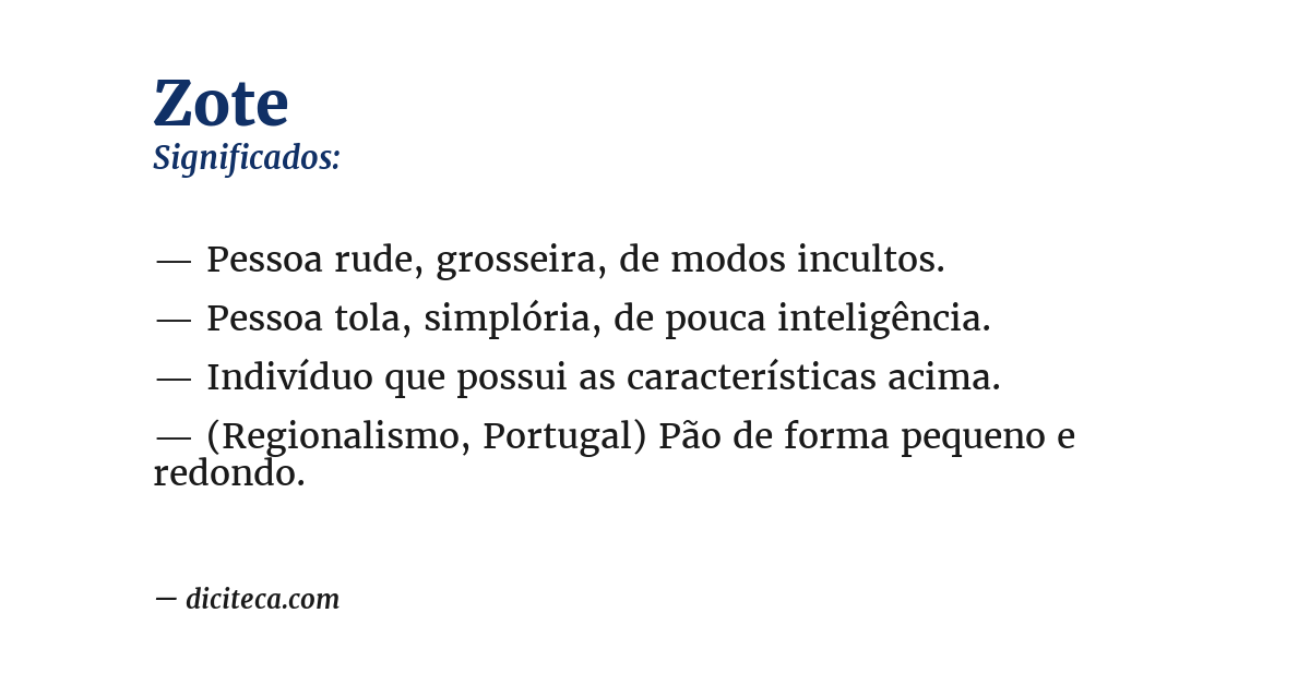 Significado de zote