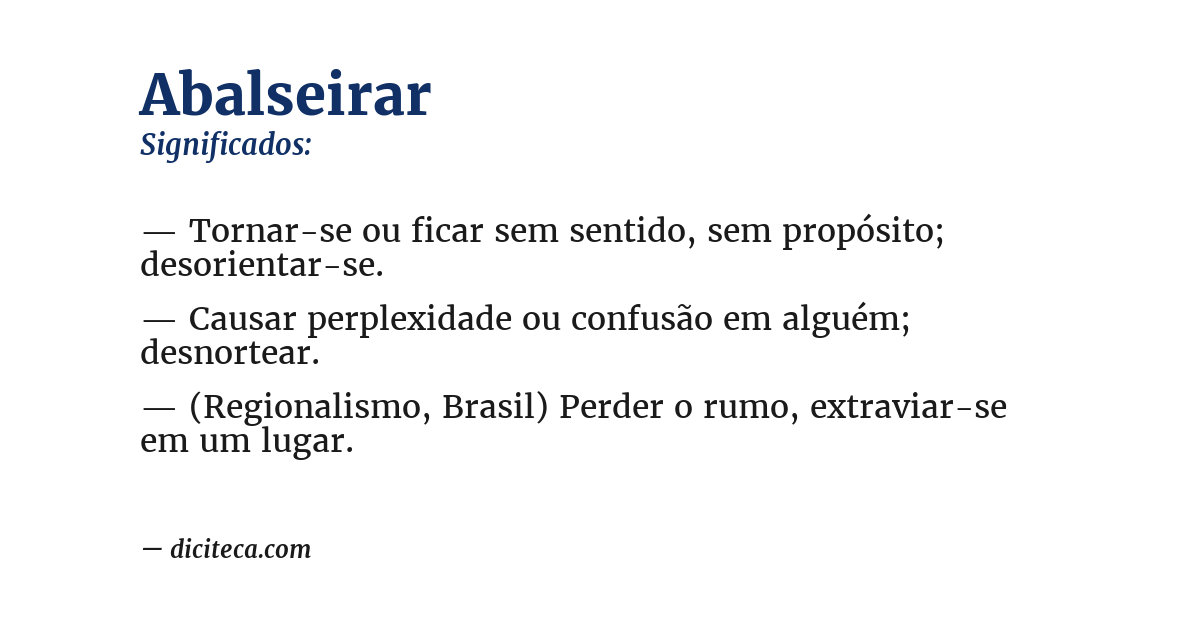 Significado de abalseirar