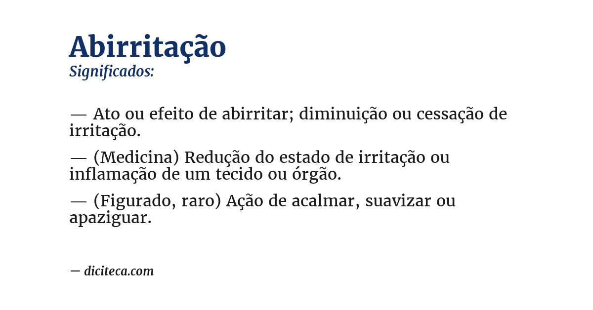 Significado de abirritação