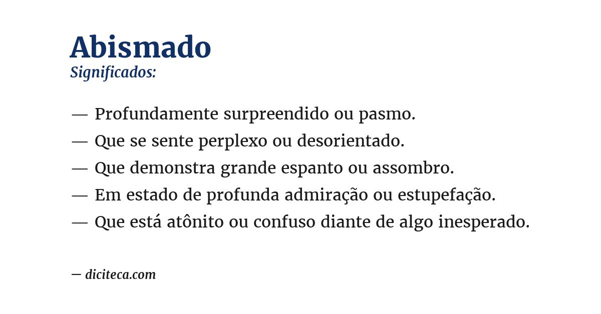 Significado de abismado