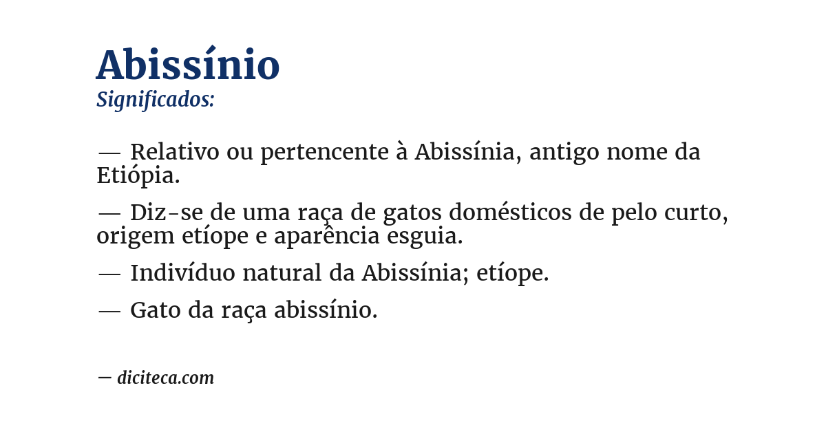 Significado de abissínio