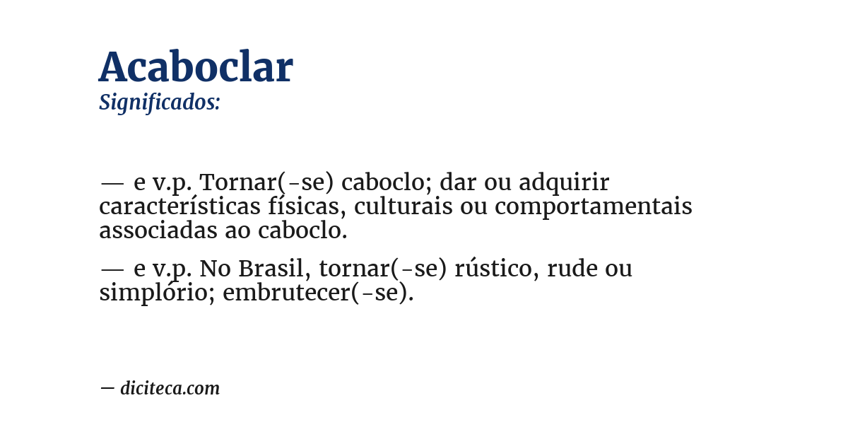Significado de acaboclar