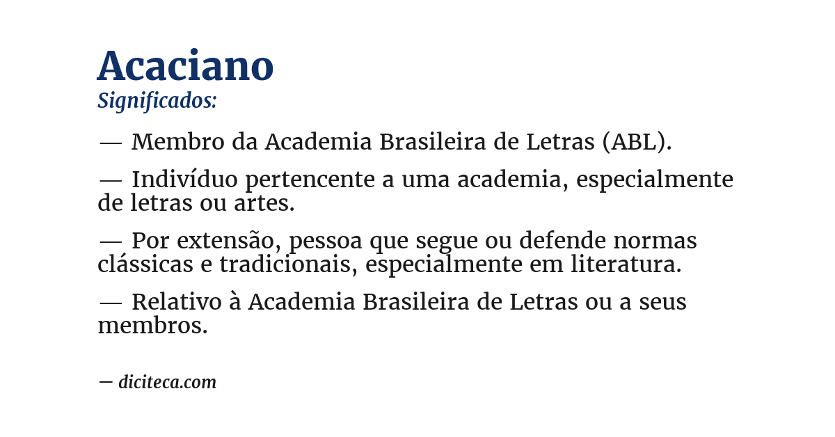 Significado de acaciano