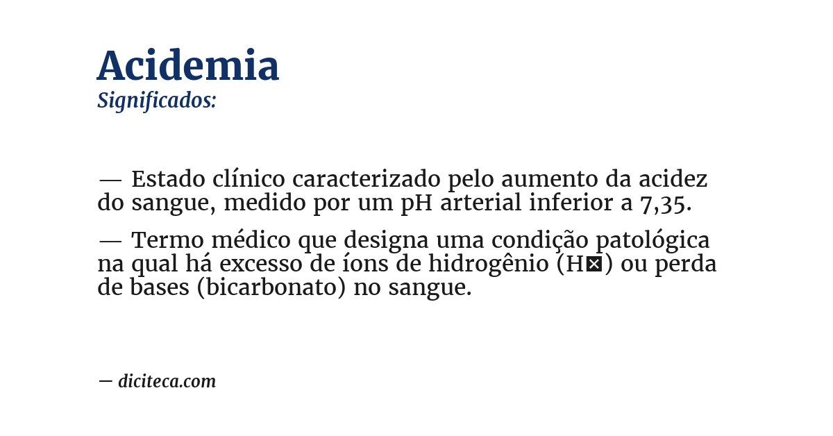 Significado de acidemia
