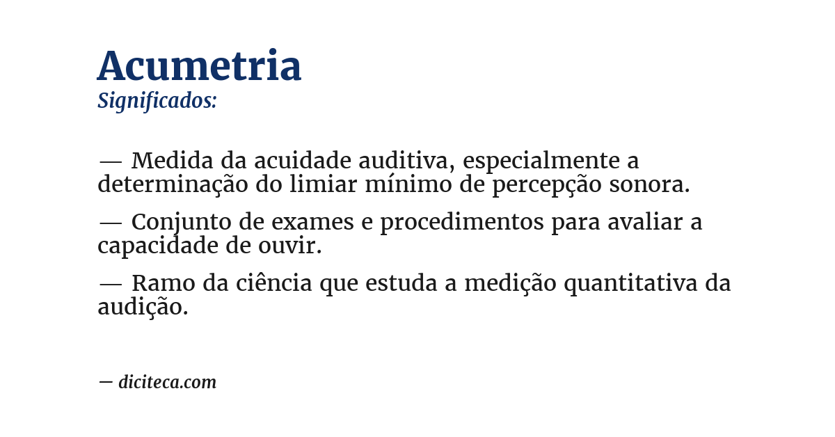 Significado de acumetria