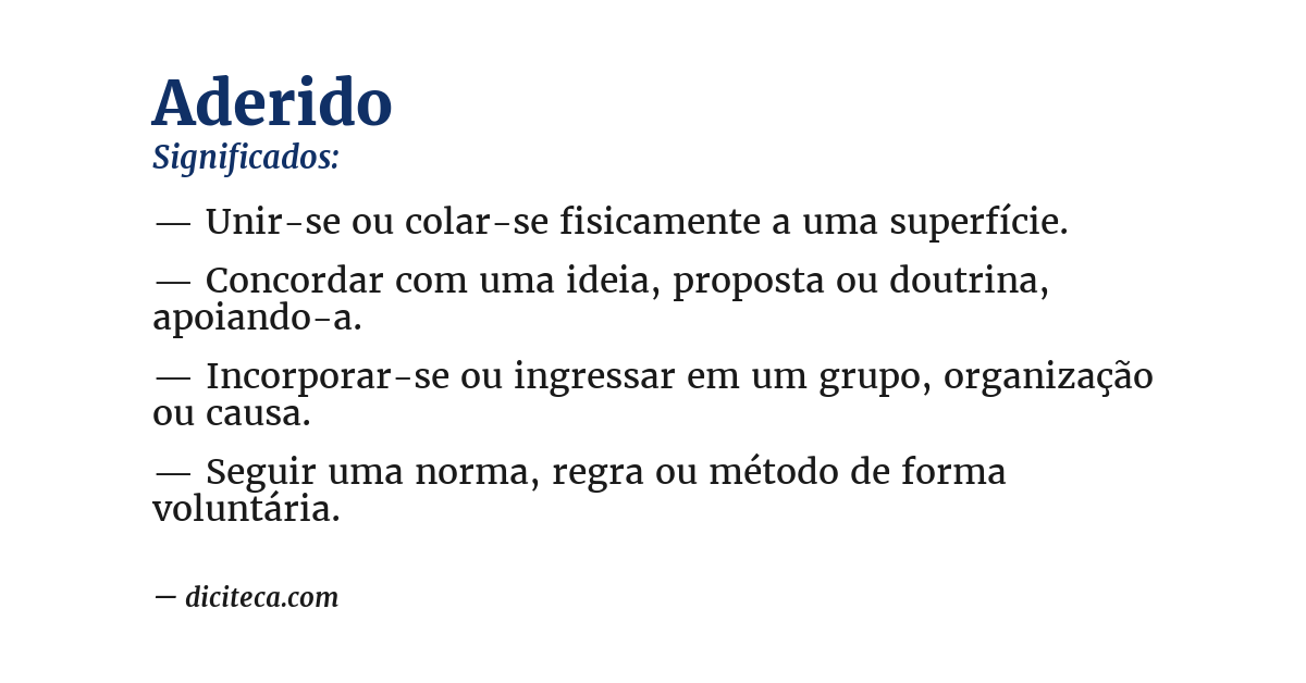 Significado de aderido