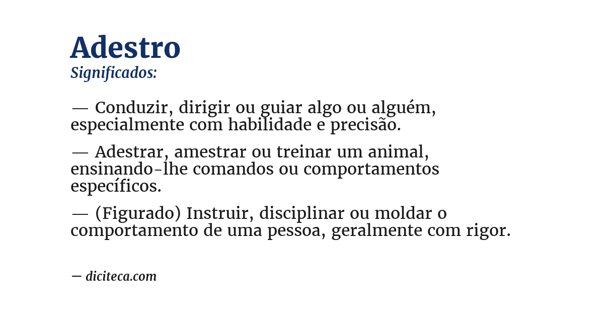 Significado de adestro