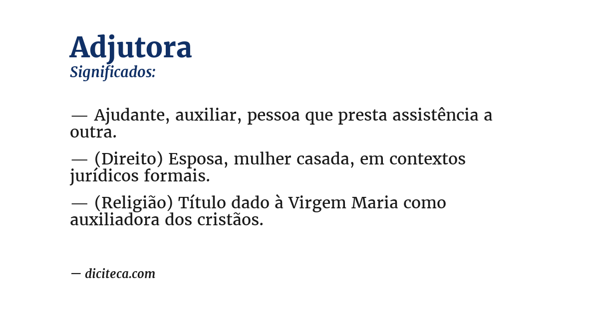 Significado de adjutora