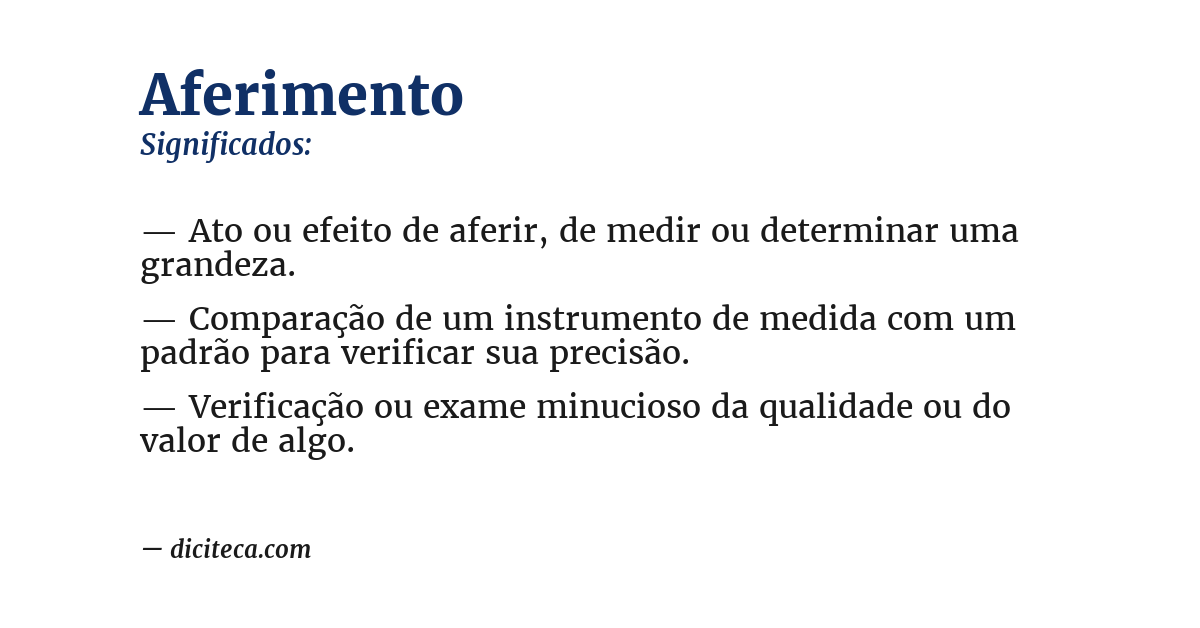 Significado de aferimento