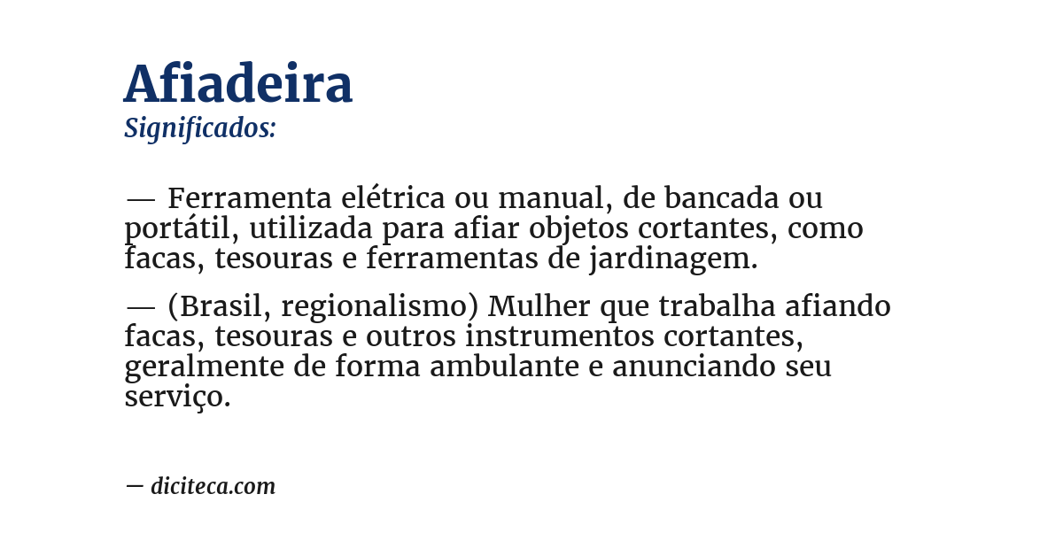 Significado de afiadeira