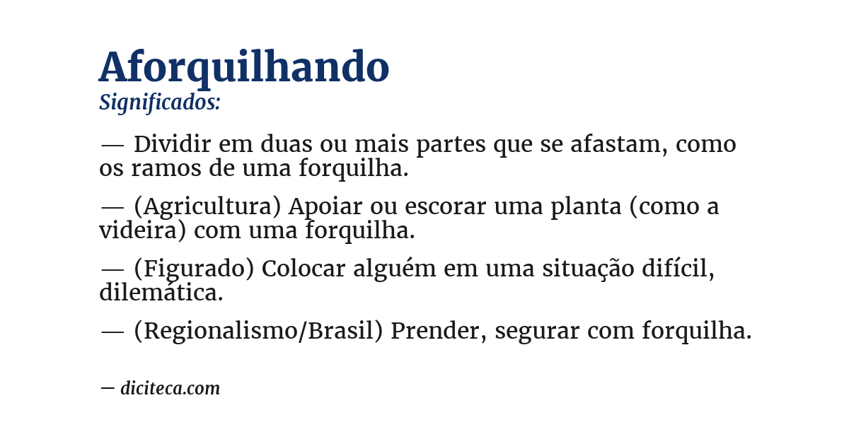 Significado de aforquilhando