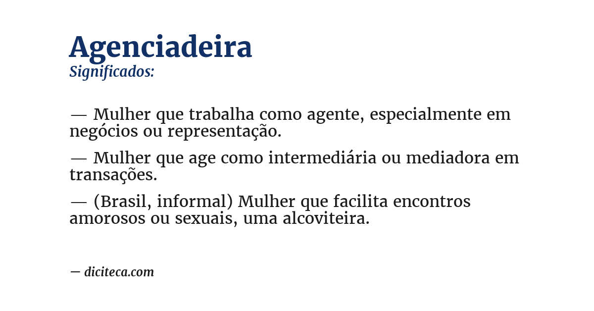 Significado de agenciadeira