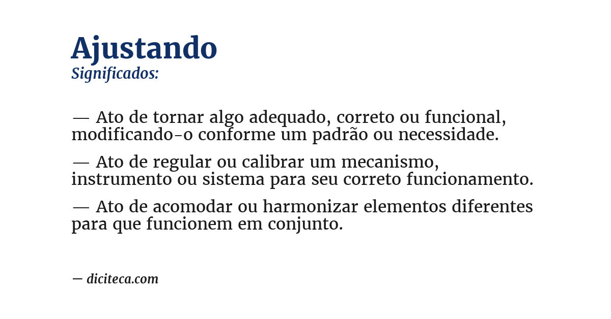 Significado de ajustando