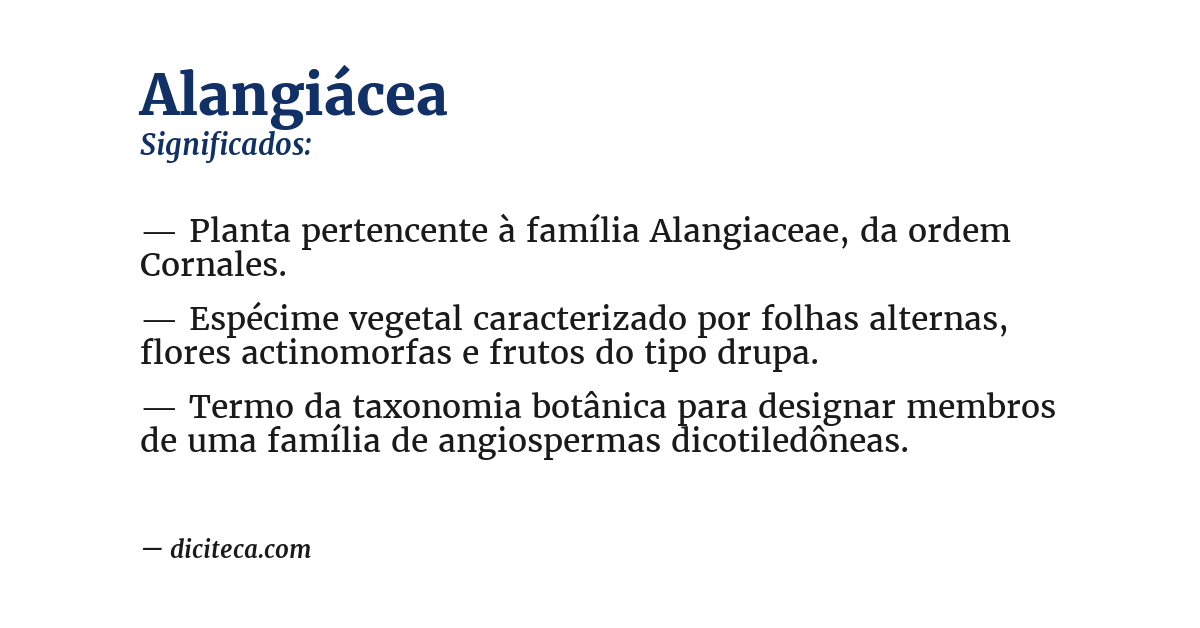Significado de alangiácea