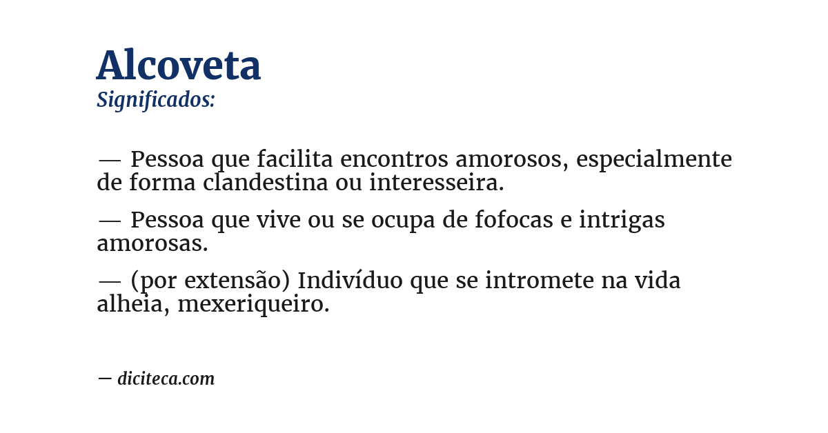 Significado de alcoveta
