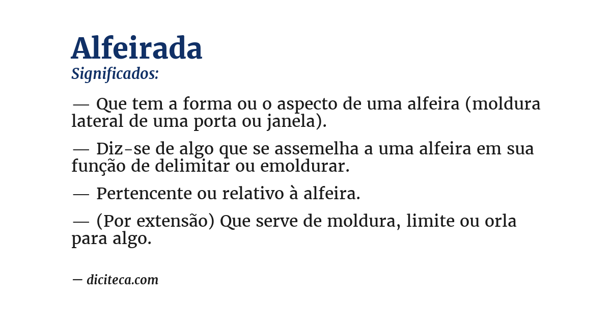 Significado de alfeirada