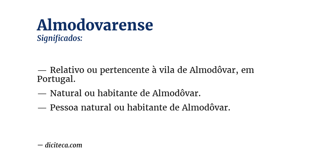 Significado de almodovarense